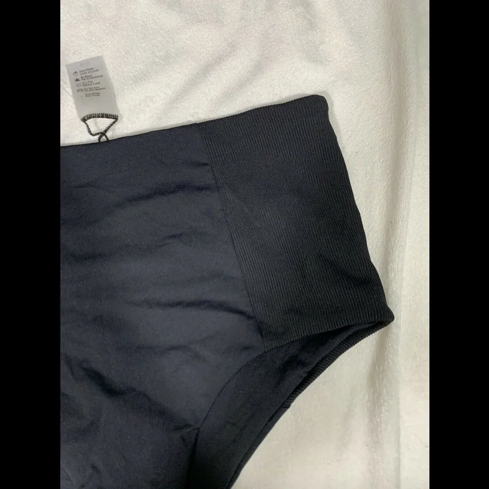 NWT $99‎ L Space Jackie High Waist Bitsy Cut Bikini Bottoms Black [ Small ]